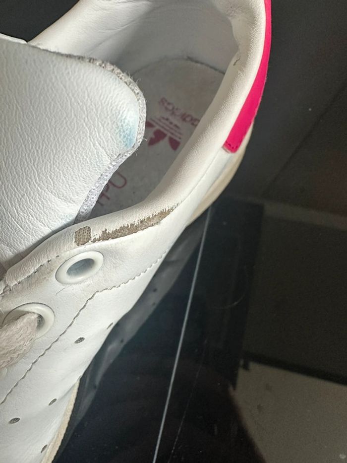 Adidas Stan Smith – Taille 38 – Coloris blanc & rose fuchsia - photo numéro 5
