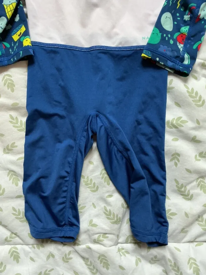 combinaison anti UV UPF50+ 24 mois bleu et blanc nabaiji - photo numéro 5