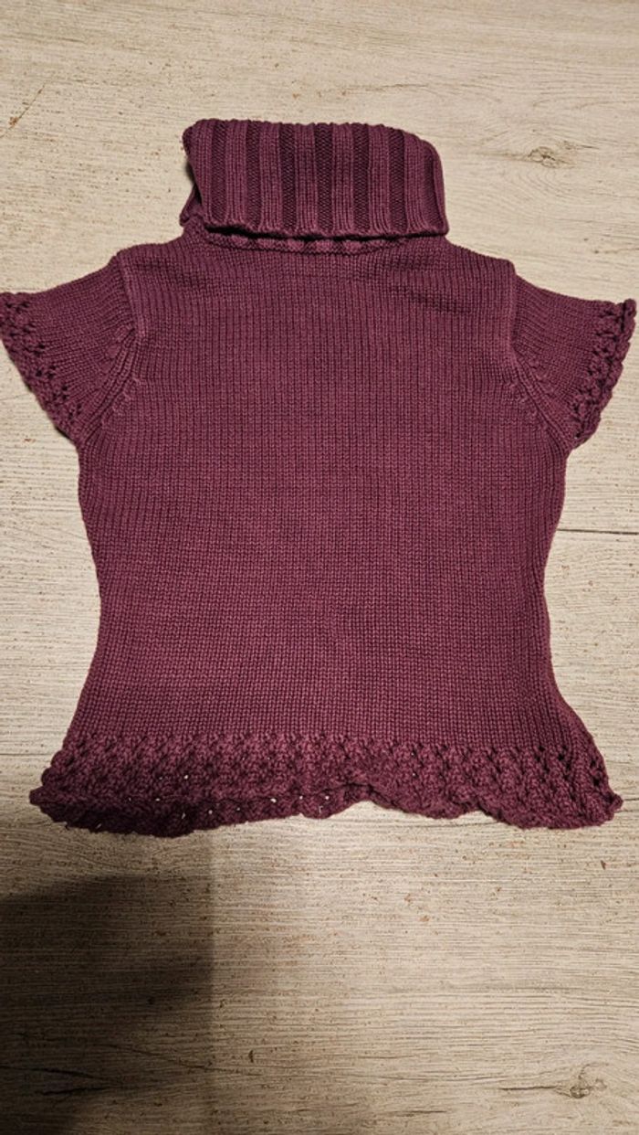 Pull à manches courtes et col roulé, petite broderie, Girls, 6/7 ans,peu mis - photo numéro 6