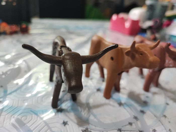 Playmobil 3 Longhorn vache boeuf - photo numéro 3