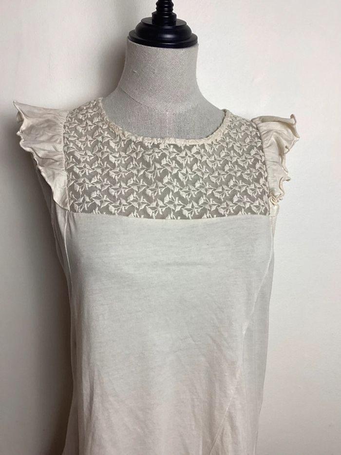 Blouse écrue avec broderies Kookaï 38 - photo numéro 2