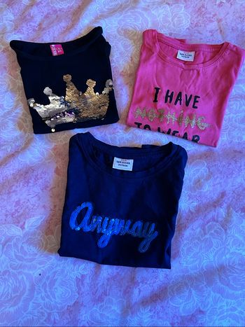 Lot  3  t-shirts manches courtes bébé fille