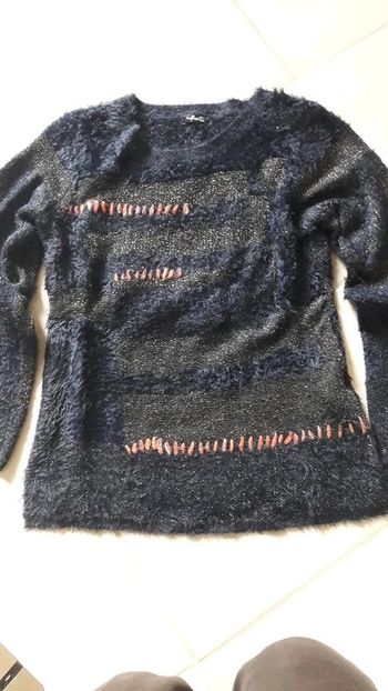 Pull fantaisi 42/44 Influx marine et argenté