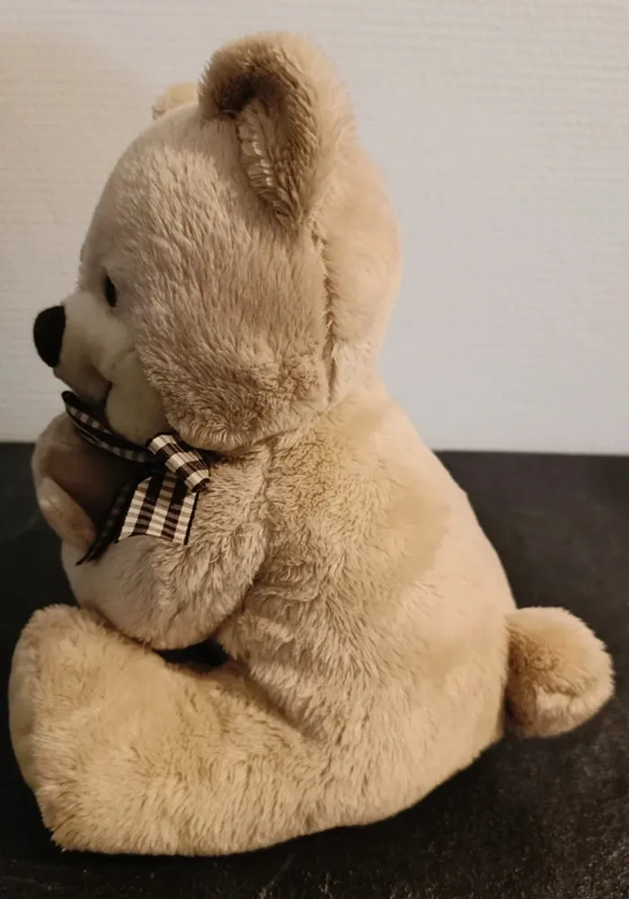 Peluche ours beige avec bébé - Nicotoy - photo numéro 3