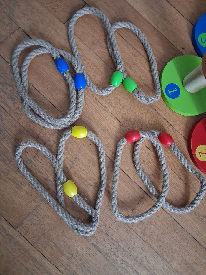 Jeu de lancer d'anneaux en bois - photo numéro 3