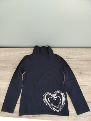 Tee-shirt sous pull manches longues à col roulé fille 7 ans