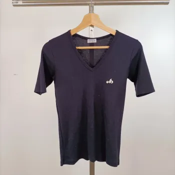 T-shirt noir Armor Lux col V manches courtes made in France coton taille M A1477