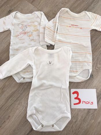 Lot 3 body manches longues mixte petit bateau