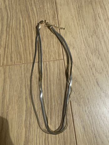 Collier trois rangs dorés et argentés