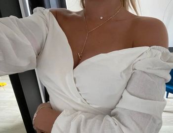 Blouse courte croisée blanche