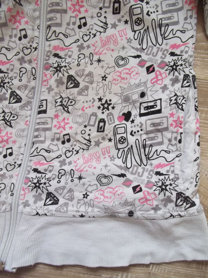 Gilet-sweat blanc "Musique" Caprice de Fille 10 ans - photo numéro 5