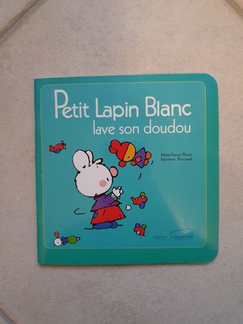 Livre Petit lapin blanc lave son doudou
