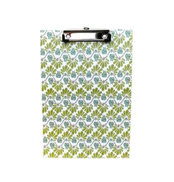 Planche à pince clipboard rigide – Motif feuillage vert 32,5 x 22 cm Neuf