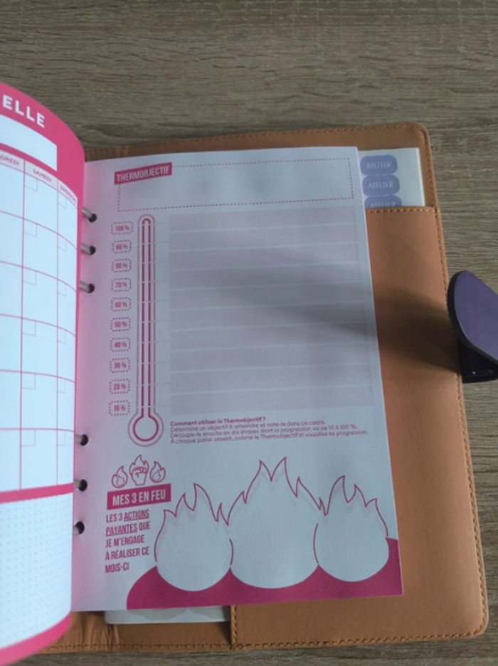 Mon agenda business coach en cuir mauve - photo numéro 6