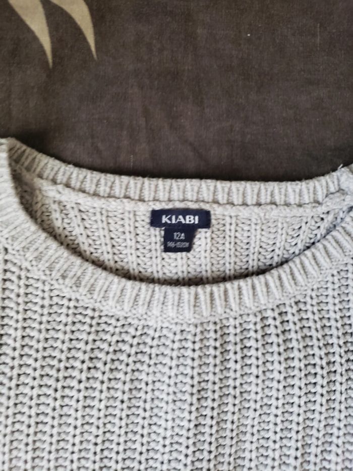 Pull coton fin gris Kiabi taille 12 ans - photo numéro 3
