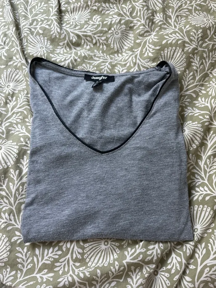 T-shirt à manches longues gris Jennyfer - taille XS - photo numéro 5
