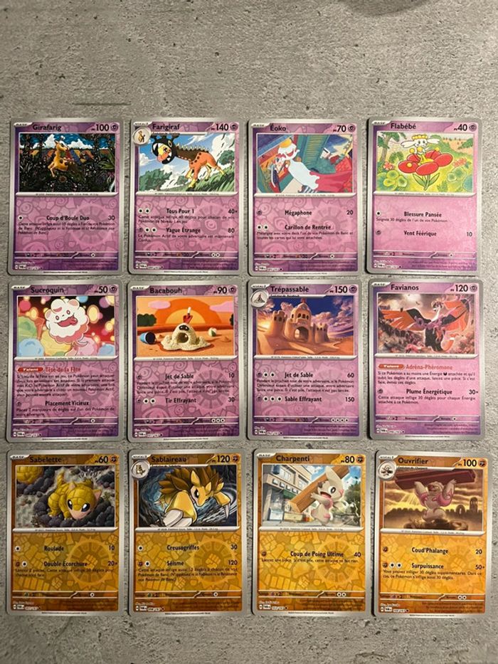 69 cartes Pokémon reverse différentes Mascarade crépusculaire - photo numéro 5
