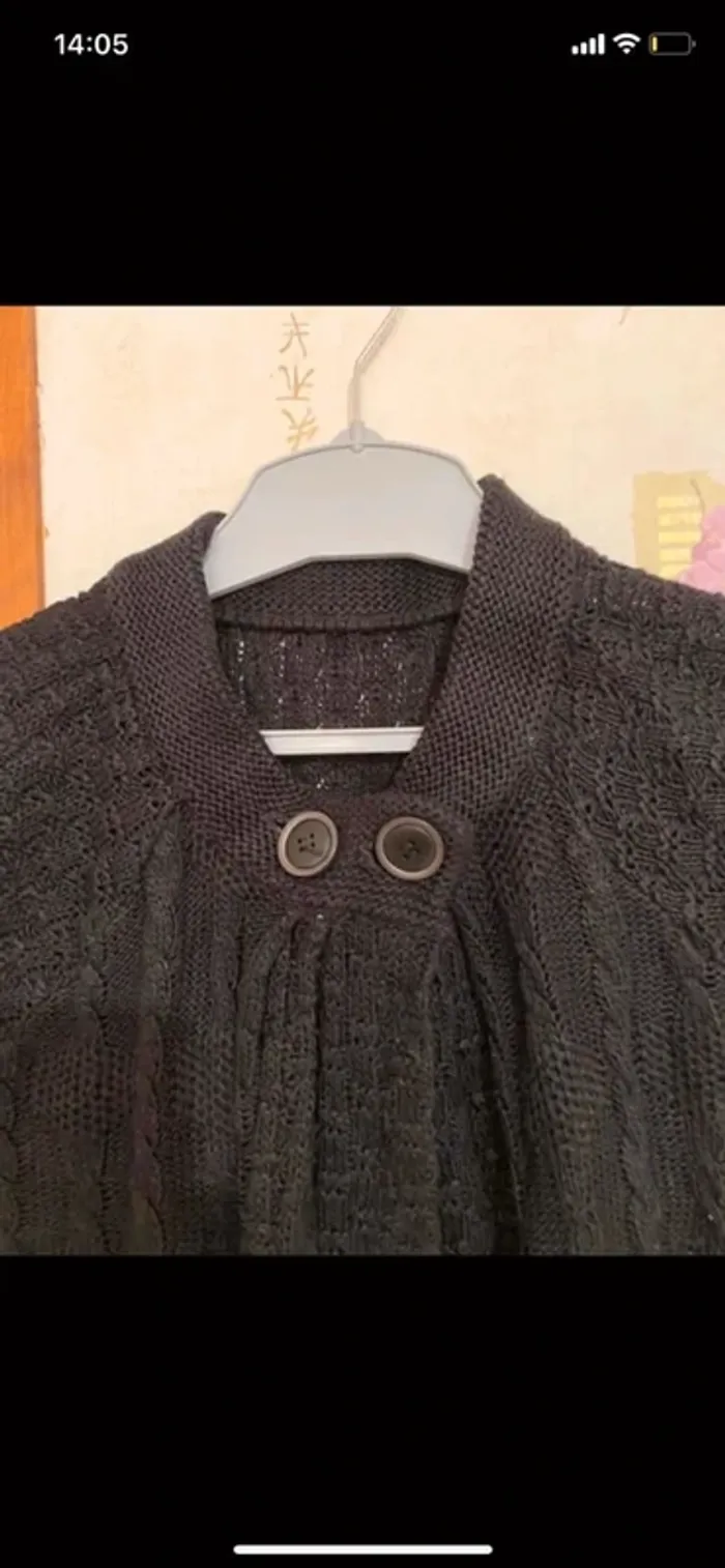 Pull tunique noir chic à manches courtes – Taille 38 – Style cocooning & élégant - photo numéro 3
