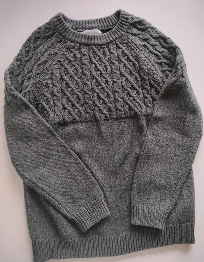 Pull gris Kaki Zara 140cm - photo numéro 3