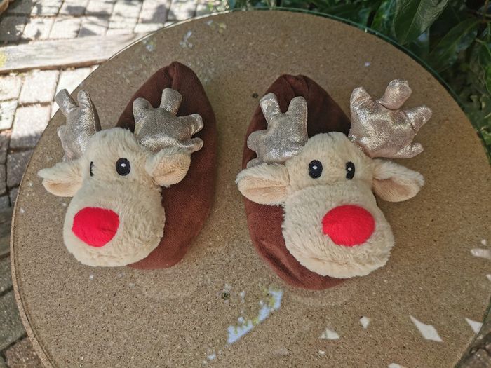 Chaussons Rennes de Noel pour enfant
