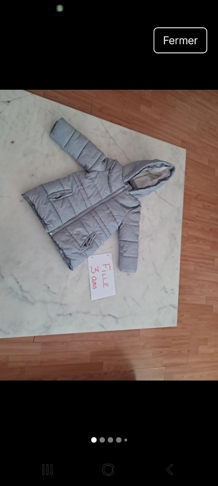 Doudoune manteau grise sergent major 3 ans