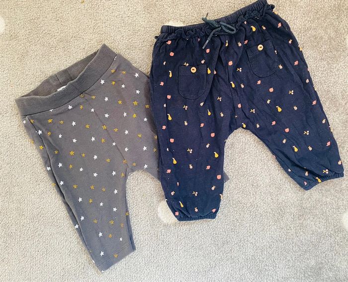 Kiabi Lot Pantalons Sarouel Hiver Taille 6 mois