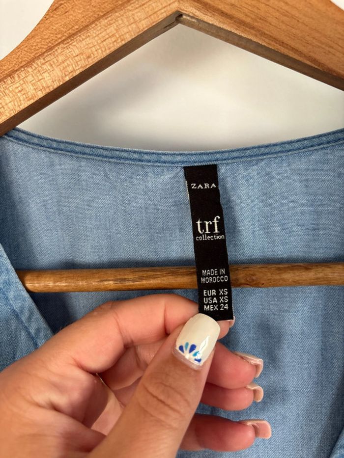 Combi short imitation jean avec ceinture Zara taille XS - photo numéro 7