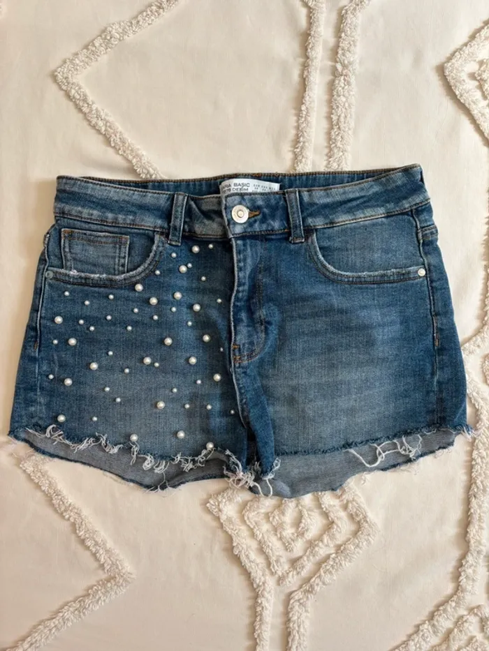 Short en jean perlé Zara Basic – taille 36