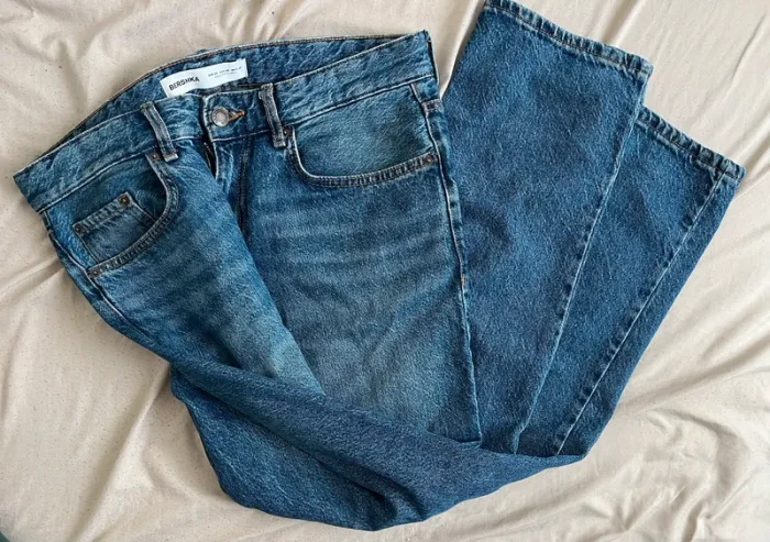 Jean droit bleu taille 38 homme bershka - photo numéro 4