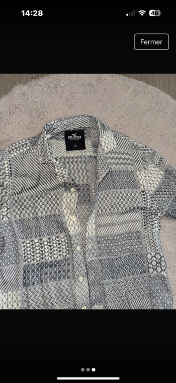 Jolie chemise homme été tendance taille s Hollister