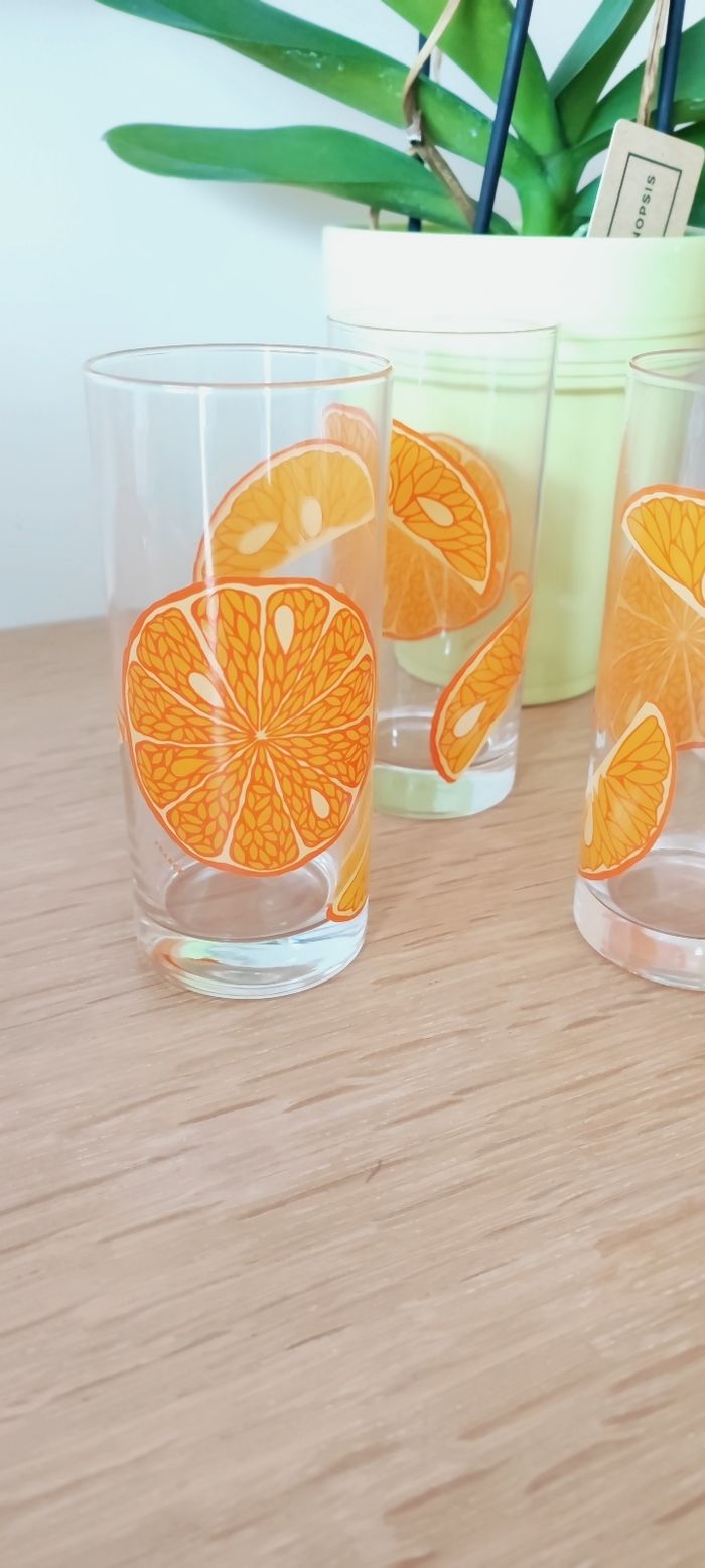 🍊 4 Grands verres motif orange 🍊 - photo numéro 2