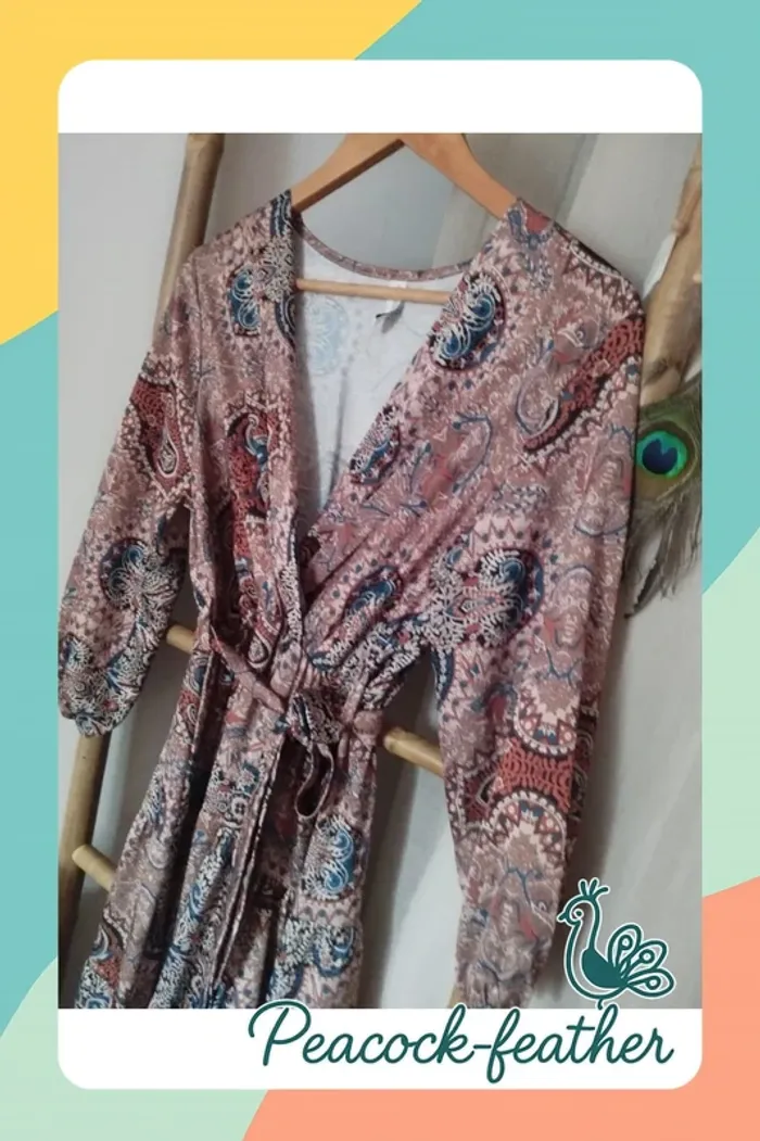 Robe TU beige marron bohème - photo numéro 2