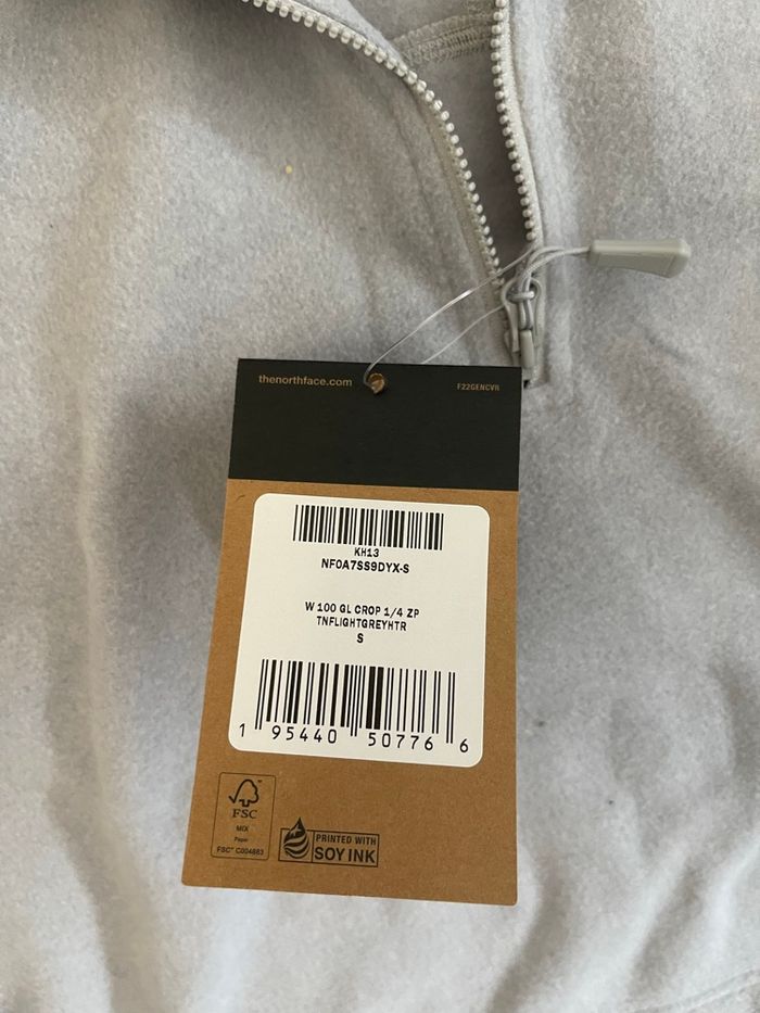 Polaire The north face 1/4 zip coupe crop taille S femme - photo numéro 8