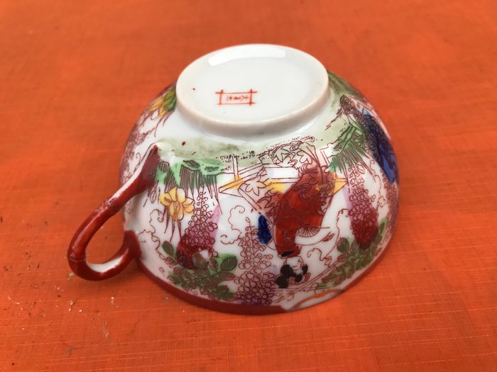 Tasse / Soucoupe à thé Décor japonisant Porcelaine fine - photo numéro 6