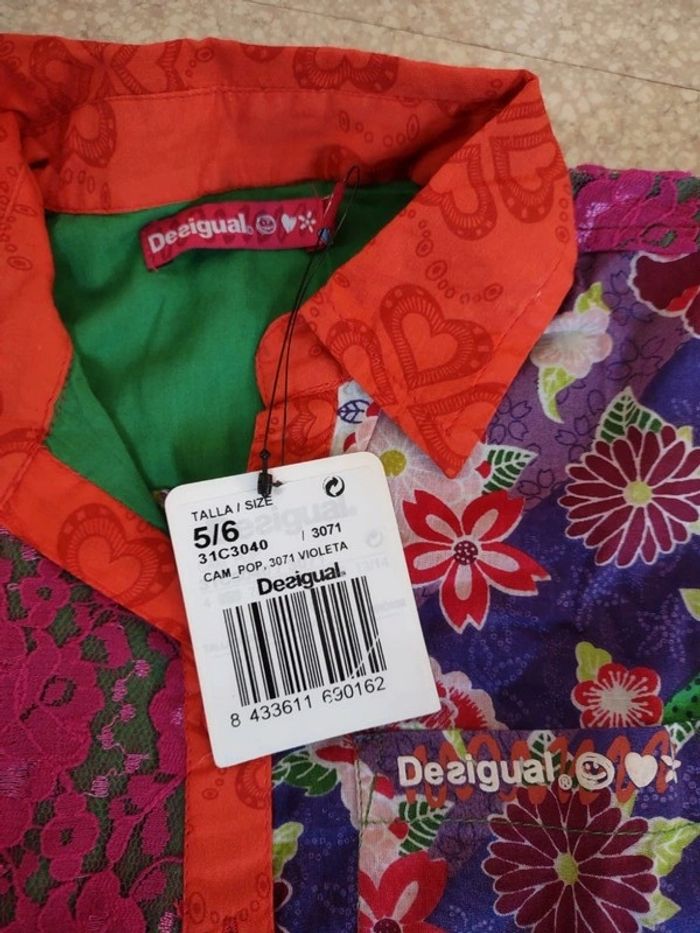 Chemise coloré et fleuri avec dentelle Desigual - photo numéro 3