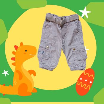 Pantalon cargo bébé marron clair.Stylé, confortable et réglable Taille 9 mois