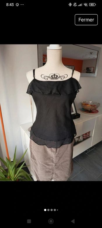 Débardeur noir Agnès Flo taille 44