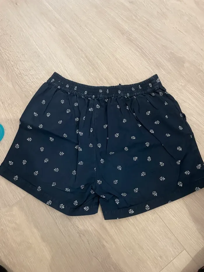 Short Bleu marine motif ancre Fille Cyrillus - photo numéro 2
