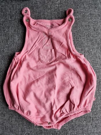 Combinaison courte Rose éponge motif Lapin 3 mois