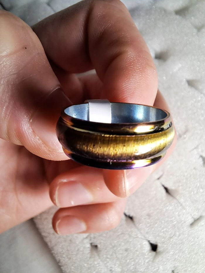 Bague acier inoxydable dorées