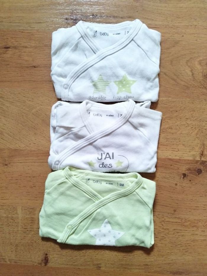 Lot de 3 bodies ML Gémo 3 mois