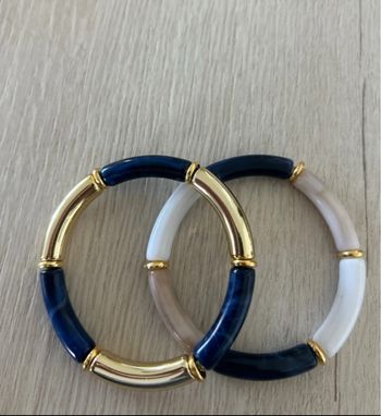 Magnifique lot de 2 bracelets perles tubes 