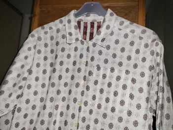 chemise flanelle blanche grise et rouge t 38