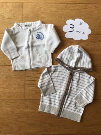 Lot de 2 gilets taille 3 mois