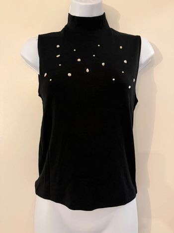 Blouse noire col montant Zara