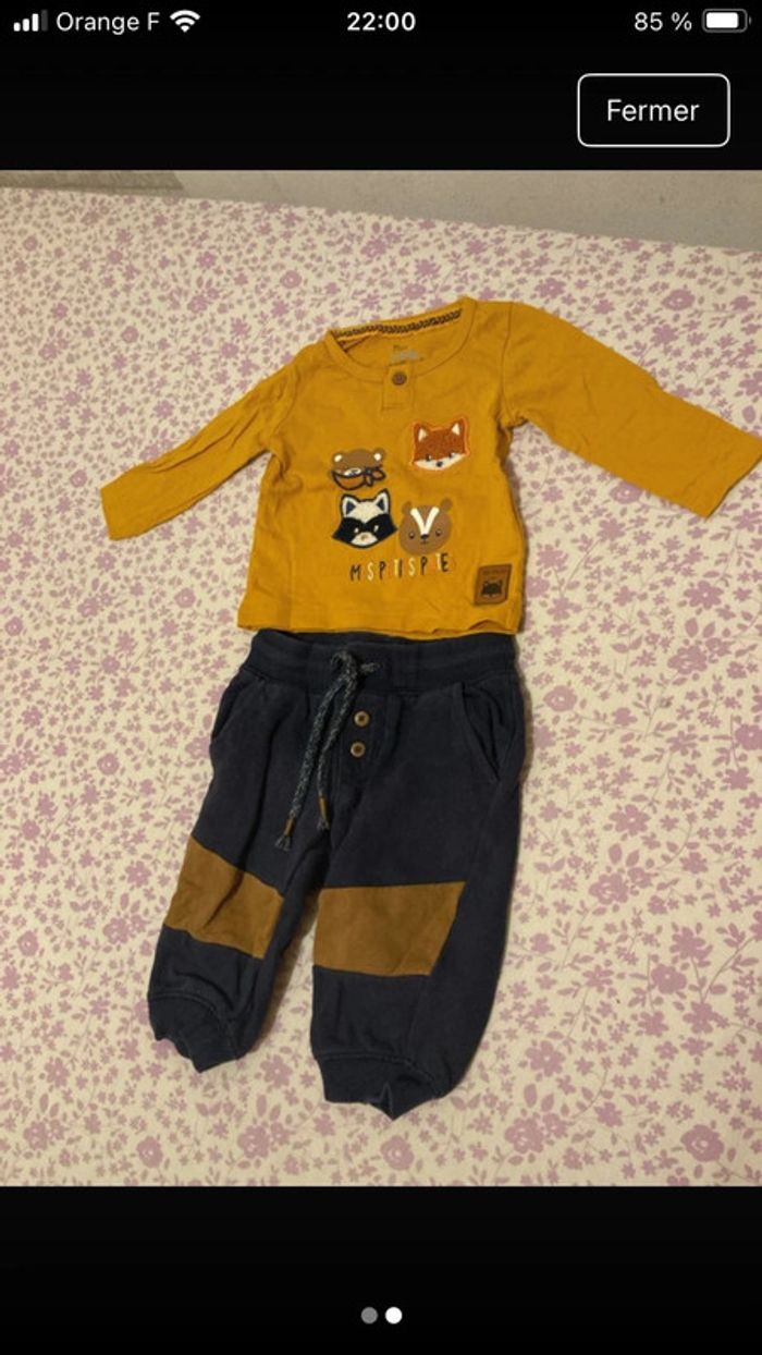 Pantalon et t shirt 3 mois