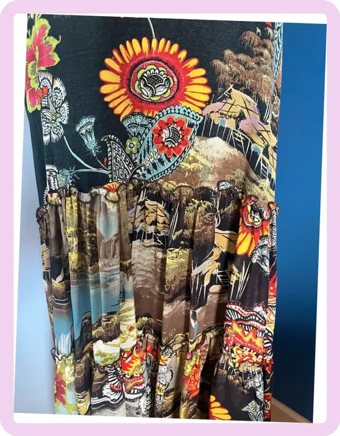 Robe longue bretelles Chacok - Taille 3 + foulard assorti - photo numéro 4