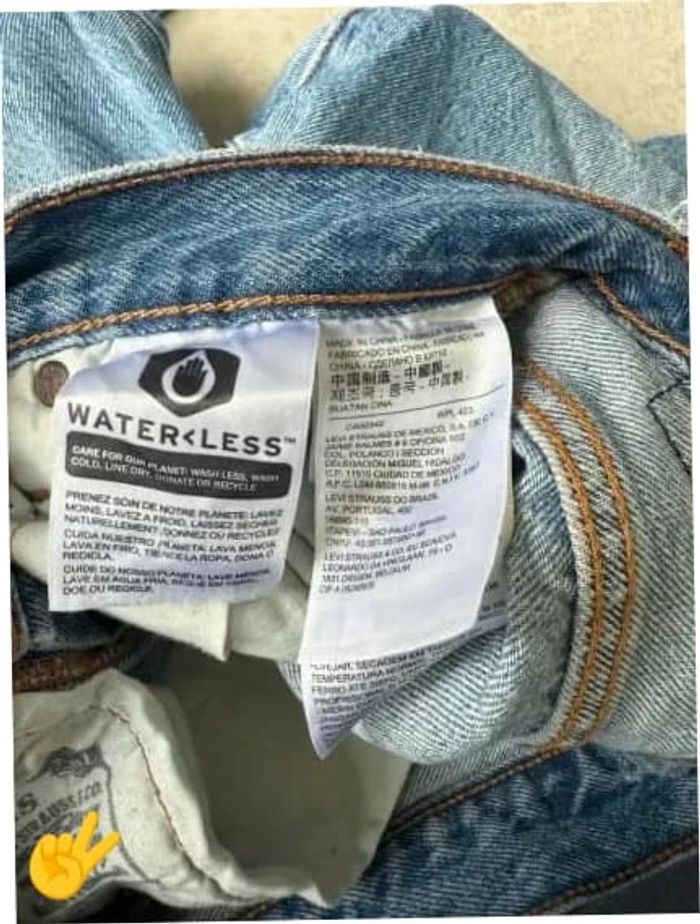 Jeans Levi's 501 W24 FR34 L28 coupe droite bleu Femme Women pan596b - photo numéro 6