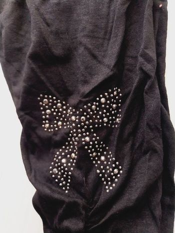Leggings cocarde noeud strass et dentelle