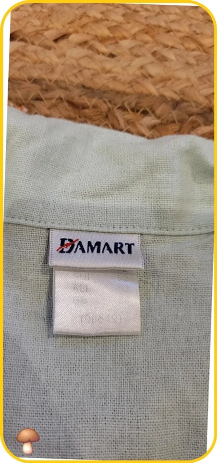 Chemise légère Damart brodée - Taille 52 - Vert pastel - Très bon état - photo numéro 6